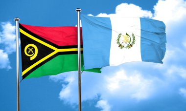 Vanatu bayrak Guatemala bayrağı, 3d render ile