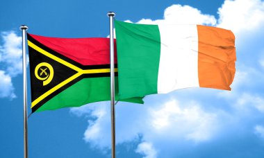 Vanatu bayrak İrlanda bayrağı, 3d render ile