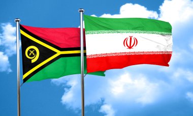 Vanatu bayrağı Iran bayrağı, 3d render ile