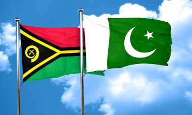 Vanatu bayrak Pakistan bayrağı, 3d render ile