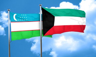 Kuveyt bayrağı, 3d render ile Özbekistan bayrağı