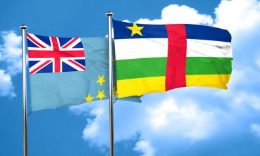 Orta Afrika Cumhuriyeti bayrağı, 3d render ile Tuvalu bayrağı