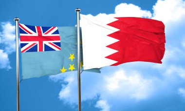 Bahreyn bayrağı, 3d render ile Tuvalu bayrağı