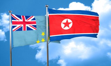 Kuzey Kore bayrağı, 3d render ile Tuvalu bayrağı