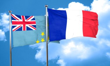 Fransa bayrağı, 3d render ile Tuvalu bayrağı