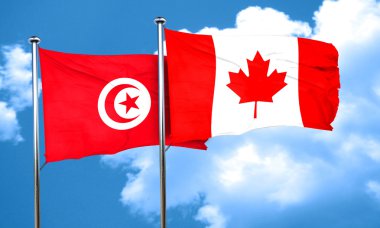 Tunus bayrağı Kanada bayrağı, 3d render ile