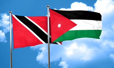 Trinidad ve tobago bayrak Jordan bayrak, 3d render ile