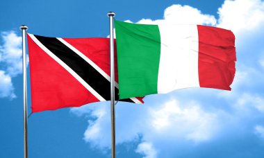 Trinidad ve tobago bayrağı İtalya bayrağı, 3d render ile