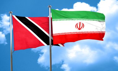 Trinidad ve tobago bayrağı Iran bayrağı, 3d render ile