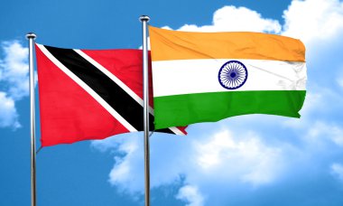 Trinidad ve tobago bayrak Hindistan bayrağı, 3d render ile