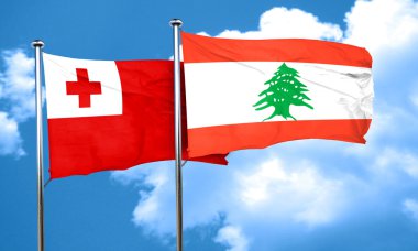 Lübnan bayrağı, 3d render bayrakla Tonga