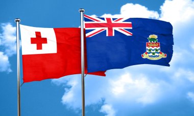 Cayman Adaları bayrağı, 3d render bayrakla Tonga