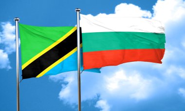 Bulgaristan bayrağı, 3d render ile Tanzanya bayrak