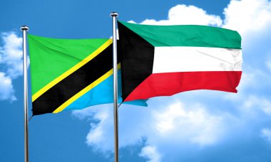 Kuveyt bayrağı, 3d render ile Tanzanya bayrak