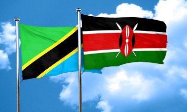 Tanzanya Kenya bayrak, 3d render bayrakla