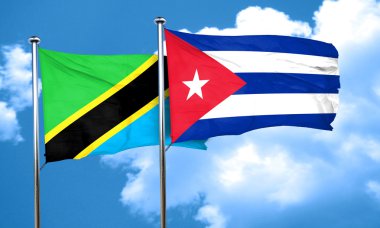 Küba bayrağı, 3d render ile Tanzanya bayrak