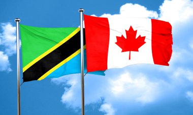 Kanada bayrağı, 3d render ile Tanzanya bayrak