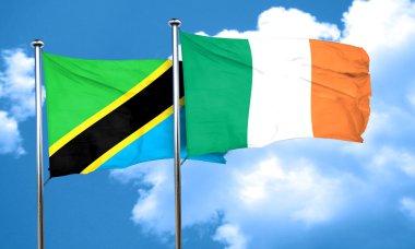 İrlanda bayrağı, 3d render ile Tanzanya bayrak