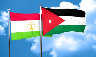 Tacikistan bayrağı Jordan bayrak, 3d render ile