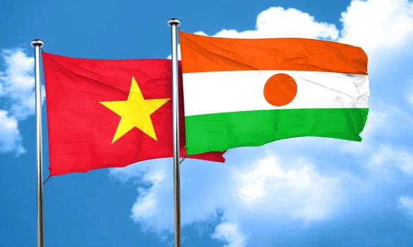 Vietnam flag with Niger flag, 3D rendering — Stock Photo, Image