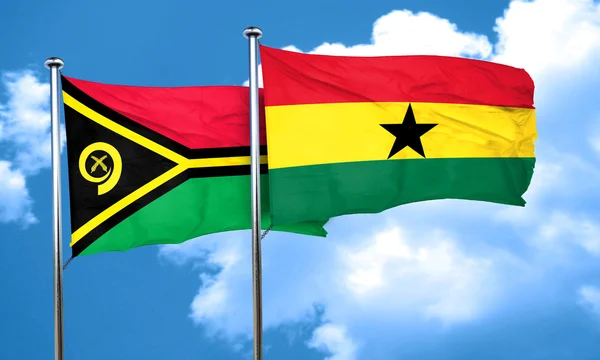 Drapeau Vanatu avec drapeau Ghana, rendu 3D — Photo