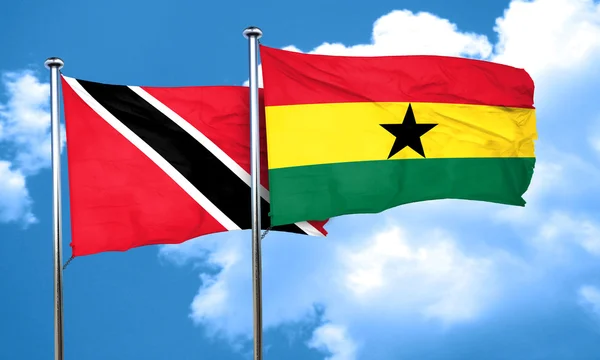 Прапор Тринідаду і Тобаго з прапор Гани, 3d-рендерінг — стокове фото