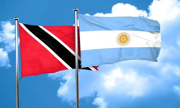 Trinidad and tobago flag with Argentine flag, 3D rendering — Stock Photo, Image