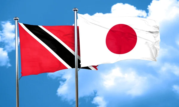 Trinidad and tobago flag with Japan flag, 3D rendering — Stock Photo, Image