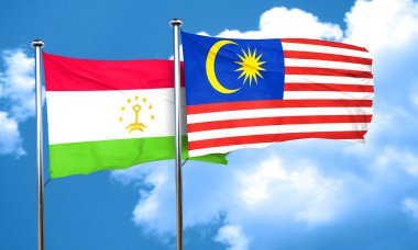 Tacikistan bayrağı Malezya bayrağı, 3d render ile