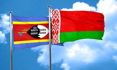 Svaziland bayrak Beyaz Rusya bayrağı, 3d render ile