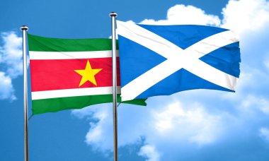 Surinam bayrak İskoçya bayrağı, 3d render ile