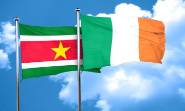 Surinam bayrak İrlanda bayrağı, 3d render ile