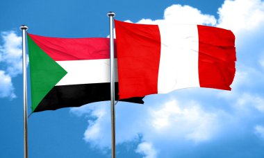Peru bayrağı, 3d render ile Sudan bayrağı