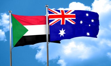 Avustralya bayrağı, 3d render ile Sudan bayrağı