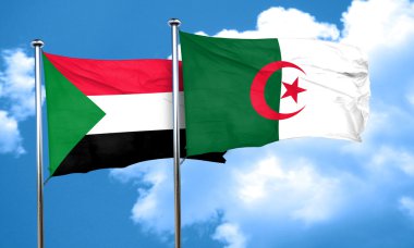 Cezayir bayrağı, 3d render ile Sudan bayrağı