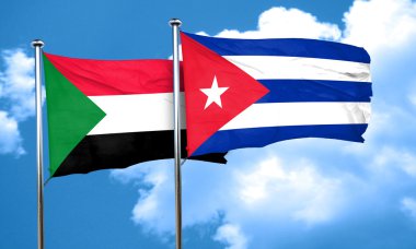 Küba bayrağı, 3d render ile Sudan bayrağı