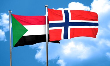 Norveç bayrağı, 3d render ile Sudan bayrağı