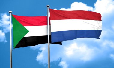 Hollanda bayrağı, 3d render ile Sudan bayrağı
