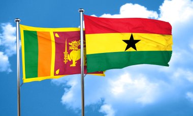 Sri lanka bayrağı ile Gana bayrak, 3d render