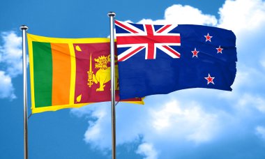 Sri lanka bayrağı Yeni Zelanda bayrağı, 3d render ile