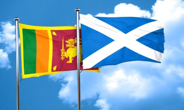 Sri lanka bayrağı İskoçya bayrağı, 3d render ile