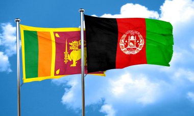 Sri lanka bayrağı Afganistan bayrağı, 3d render ile