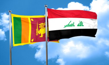 Sri lanka bayrağı Irak bayrağı, 3d render ile