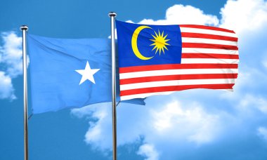 Somali bayrağı Malezya bayrağı, 3d render ile