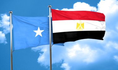 Somali bayrağı Mısır bayrağı, 3d render ile