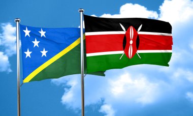 Solomon Adaları bayrağı Kenya bayrak, 3d render ile