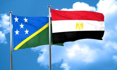 Solomon Adaları bayrağı Mısır bayrağı, 3d render ile