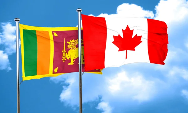 Bandera de Sri lanka con bandera de Canadá, representación 3D — Foto de Stock