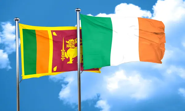 Sri lanka z Polska flaga, renderowania 3d — Zdjęcie stockowe