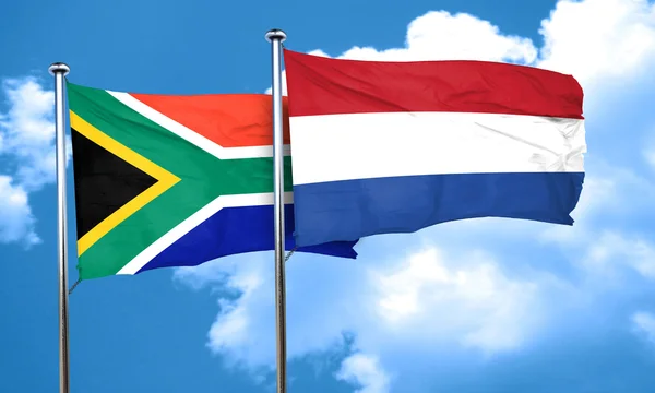 South africa flag with Netherlands flag, 3D rendering — Stock Photo, Image